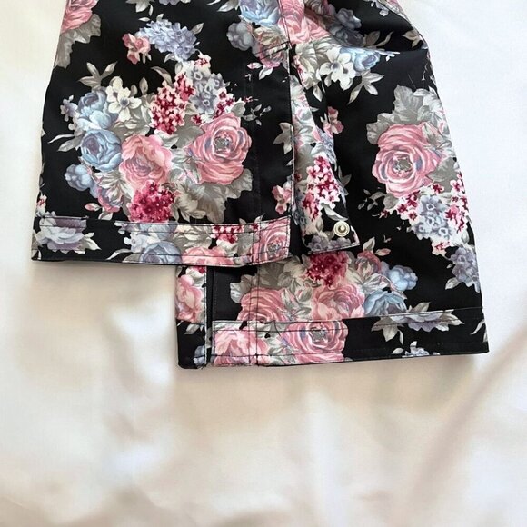BETTY RIDES BLACK PINK FLORAL FLARED SNOWBOARD WINTER PANTS - S - Picture 14 of 16